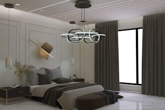 provide 3d interior realistic bedroom design