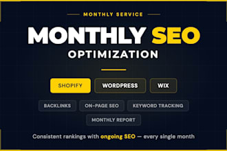 provide monthly SEO service with backlinks for ranking