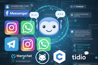 create chatbot for social media platforms using manychat,chatfuel,tidio