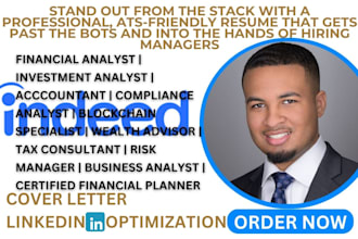 write an ats optimized finance resume for cfo analyst, and investment roles