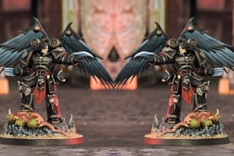 do 3d character model, 3d warhammer 40k model, 3d miniature for 3d printing