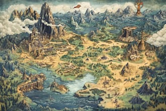 make a fantasy map illustration