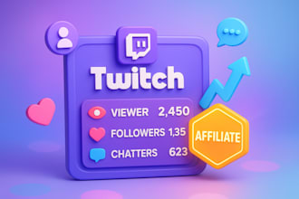 do organic twitch channel promotion, viewers, followers, chatters, affiliate