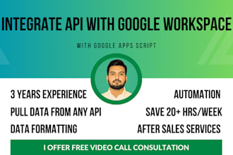 integrate api with google sheets, docs, drive, slides via apps script