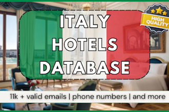 provide a verified b2b email database of hotels in italy