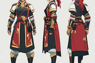 draw 2d game character for game art