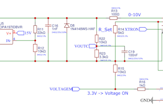 develop an electric circuit with analog and digital components