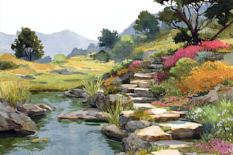 make watercolor landscape design