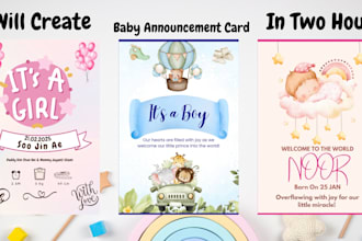 design adorable and memorable baby announcement cards and videos