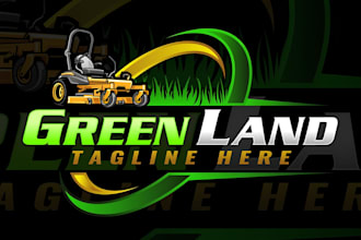 do modern landscape, trimming, agriculture and lawn care logo design