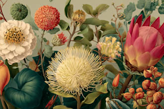 create a beautiful vintage botanical illustration poster