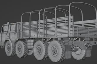 do 3d truck model in zbrush, body kit, vehicle model, design truck model, rc car