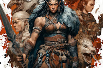do dnd party, character art, or game art illustration