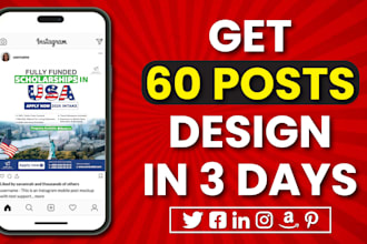 create 60 engaging and professional social media posts for your brand