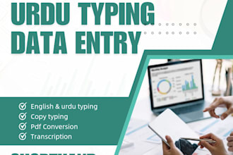 do fast and accurate data entry and typing in urdu english
