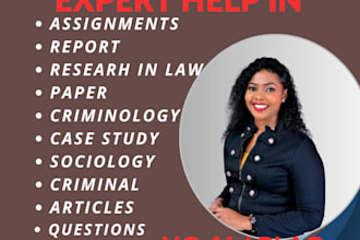 research on law, criminology, criminal justice, assigned, crime, and social work