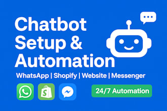 create a professional chatbot for your website, shopify, whatsapp, insta