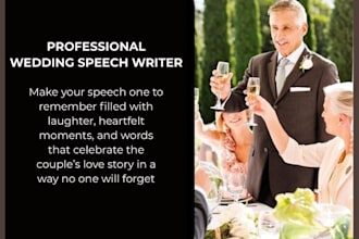 write a custom wedding speech with heart and humor