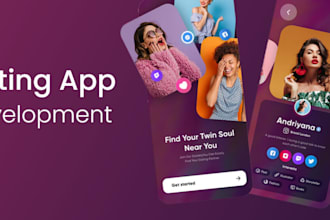 develop online dating app like tinder, matchmaking app, video call app, chat app