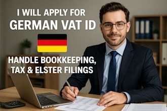 apply for german vat id  handle bookkeeping, tax  elster filings
