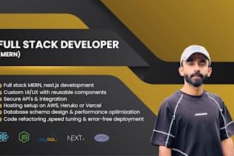 develop a custom mern or nextjs full stack web application