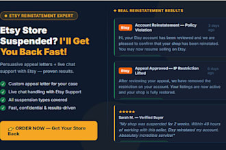 do etsy suspension, etsy reinstatement appeal letter, live chat for etsy reopen
