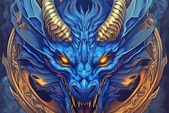 draw fantasy game logo and branding