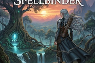 design a stunning fantasy book cover illustration