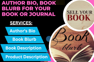 write your author bio, book blurb for your book or journal