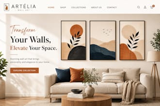 build wall art shopify store canvas art store home decor print on demand website