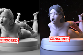 3d sculpt stylized mature themed 3d nsfw anime character