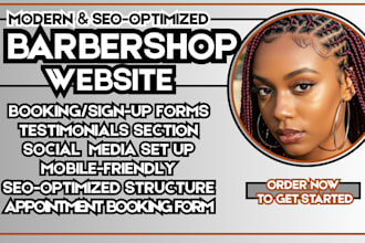barber shop website hair stylist site haircut website grooming website salon web