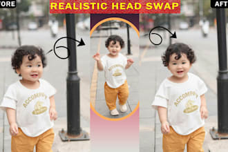 do face swap, head swap with adobe photoshop and ai