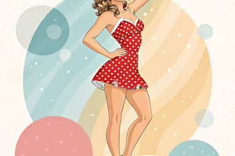 pin up girl and pin up girl illustration