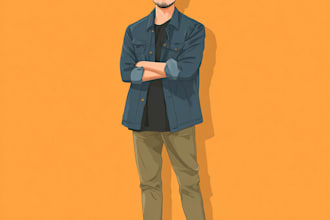 draw a cartoon vector portrait