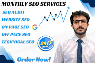 do monthly off page, on page and technical seo website audit
