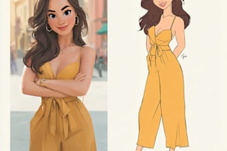 paint portrait into a disney style cartoon