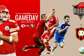 design HD football poster basketball game flyer boxing flyer sport logo