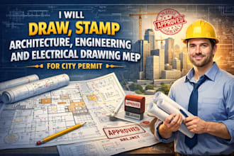 draw, stamp architecture, engineering and electrical drawing mep for city permit