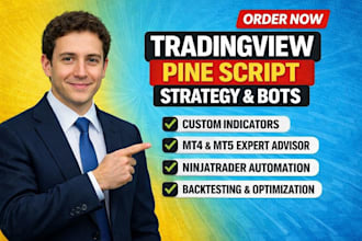 develop tradingview pine script strategy, indicator, mt4, mt5 or ninjatrader bot