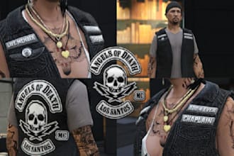 fivem kuttes custom fivem clothing kuttes mc, mc vest, biker clothing, kuttes