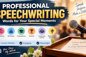 write a professional and engaging speech for any occasion