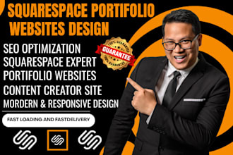 create modern squarespace portfolio website design for content creators artists