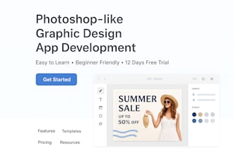 develop ai graphic design web app like canva, graphic design app for you