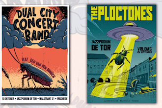 make an illustrated band or music event poster