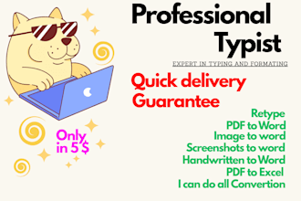 do typing work, and retype, revision