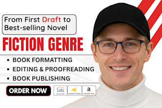 edit, format, publish your novel on amazon KDP, ingramspark, book cover design
