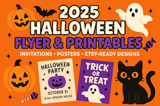 design 2025 halloween flyer invitation and printables for etsy shop