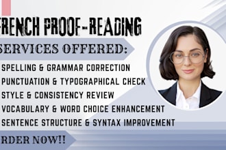 do french proofreading, grammar correction, editing and text polishing