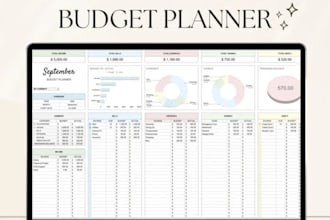 design custome full automation excel google spreadsheet budget planner formulas
